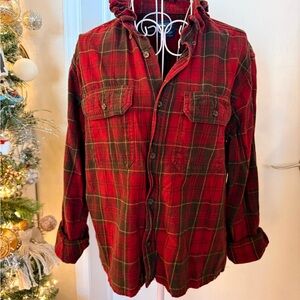Faded Glory Red and Green Plaid Shirt